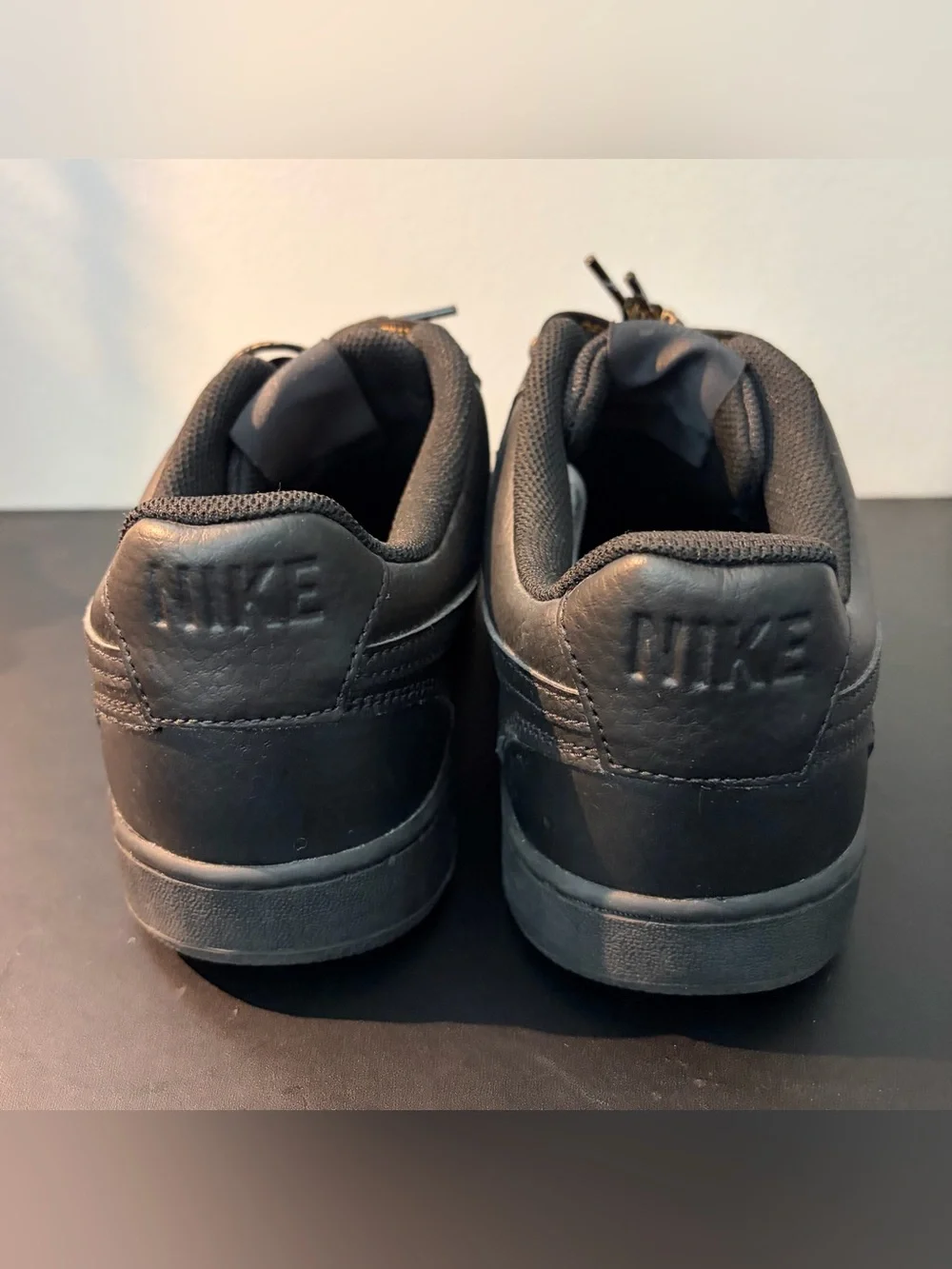 Nike Court Vision Low Triple Black Shoes Men’s Size 11.5 CD5463-002 Custom Laces